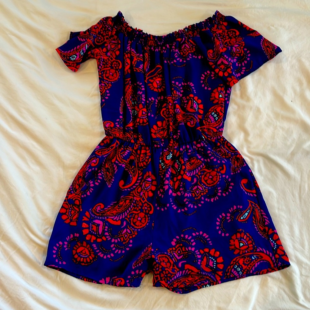 Everly colorful off the shoulder romper